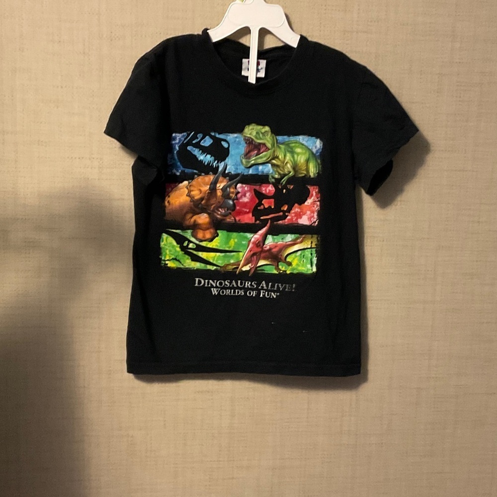Black Dinosaur Graphic Kids T-Shirt